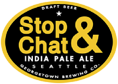 Stop and Chat IPA tap label